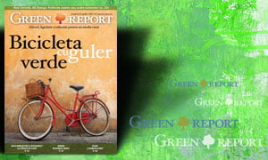 Bicicleta cu guler verde
