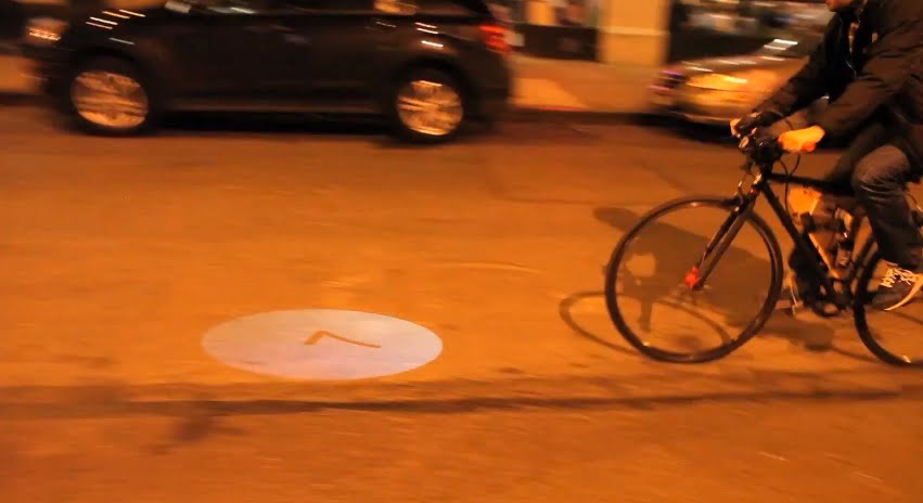 Videoproiector pentru bicicleta