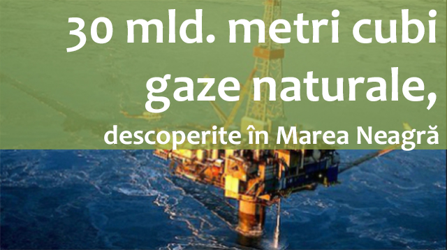 30 mld. m3 gaze naturale, descoperite în Marea Neagră
