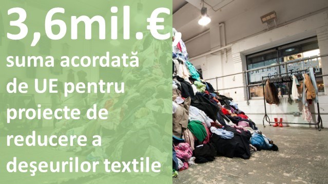 3,6 milioane de euro, suma acordată de UE pentru proiecte de reducere a deșeurilor textile