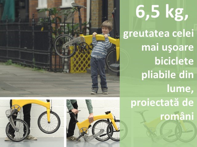 6,5 kg, greutatea celei mai ușoare biciclete pliabile din lume, proiectată de români