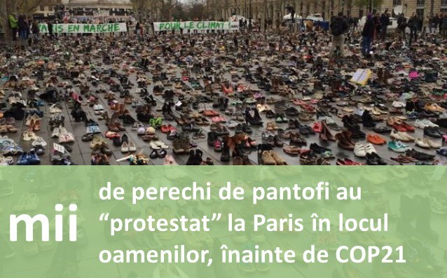Mii de perechi de pantofi au “protestat” la Paris în locul oamenilor, în deschiderea COP21