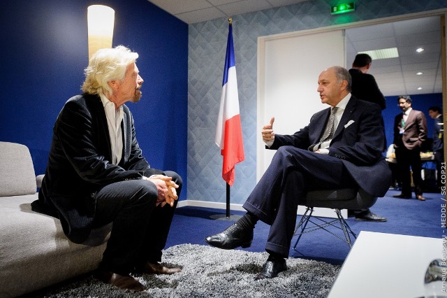 Interviu al lui Laurent Fabius cu Richard Branson, CEO Virgin