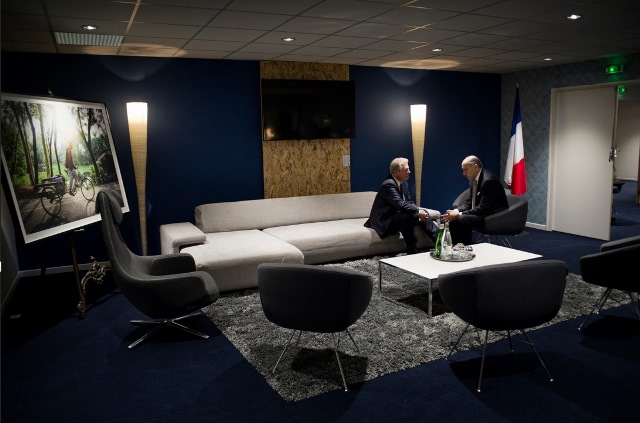 Întâlnirea dintre Al Gore și Fabius, la COP21 (Foto: Benjamin Géminel)