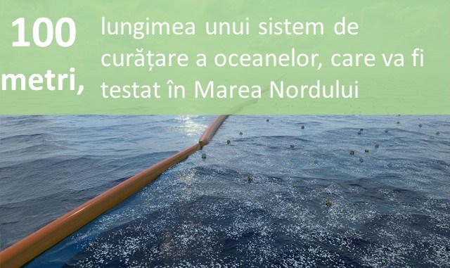 100 m, lungimea unui sistem de curățare a oceanelor, care va fi testat în Marea Nordului