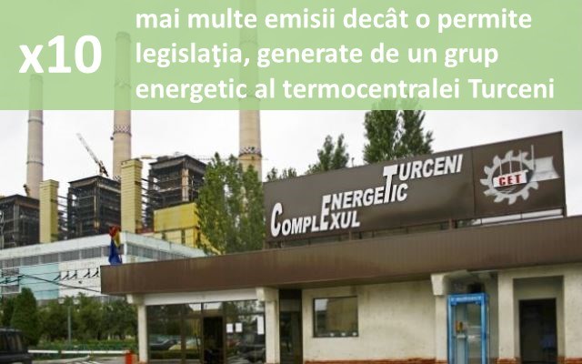 x10 mai multe emisii decât o permite legislația, generate de un grup energetic al termocentralei Turceni