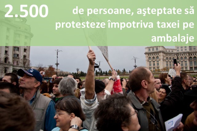 2.500 de persoane, așteptate să protesteze împotriva taxei pe ambalaje