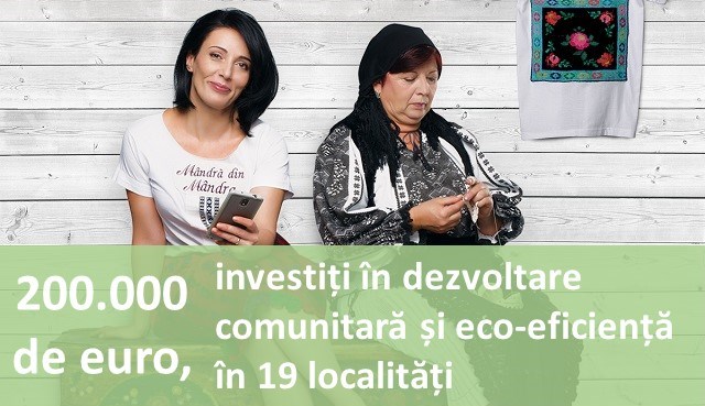 200.000 de euro, investiți în dezvoltare comunitară și eco-eficiență în 19 localități