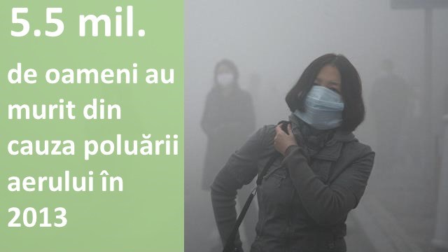 5.5 mil. de oameni au murit din cauza poluării aerului în 2013