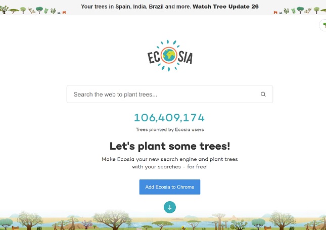 Ecosia, un motor de căutare care donează 80% din profit pentru plantarea copacilor