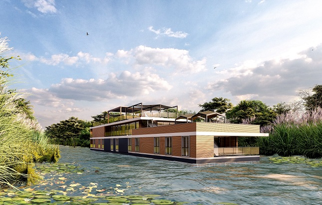 O firmă românească a creat două concepte sustenabile de hoteluri plutitoare, pentru Delta Dunării