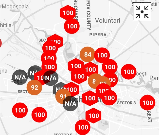 Nou episod de poluare masivă în București, în noaptea de vineri. Autoritățile dau vina pe trafic