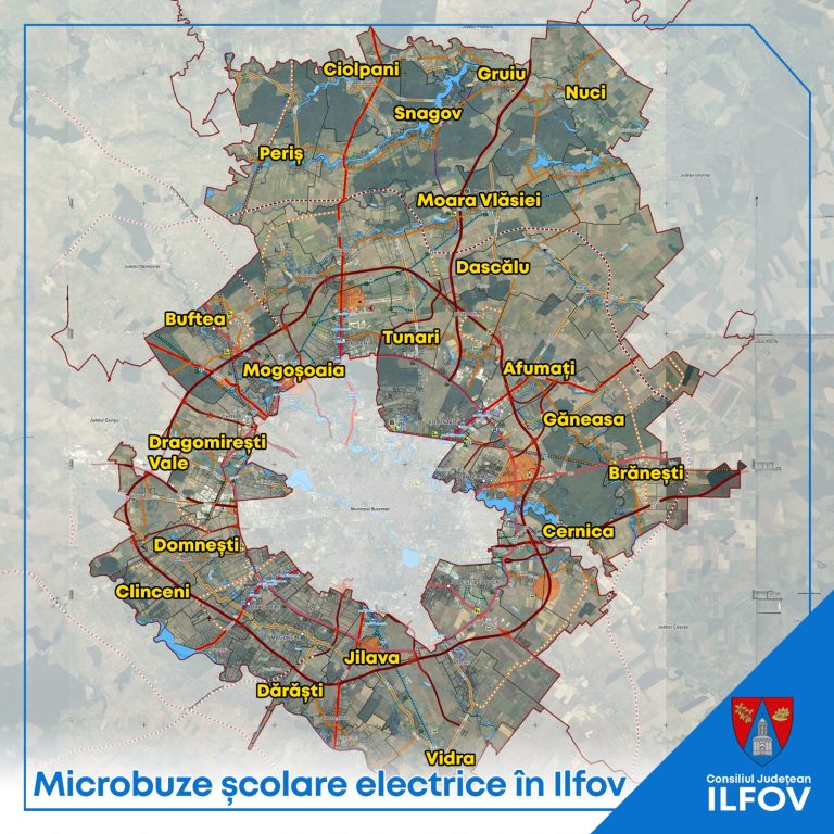 Elevii din 20 de localități din Ilfov vor merge la școală cu microbuze electrice