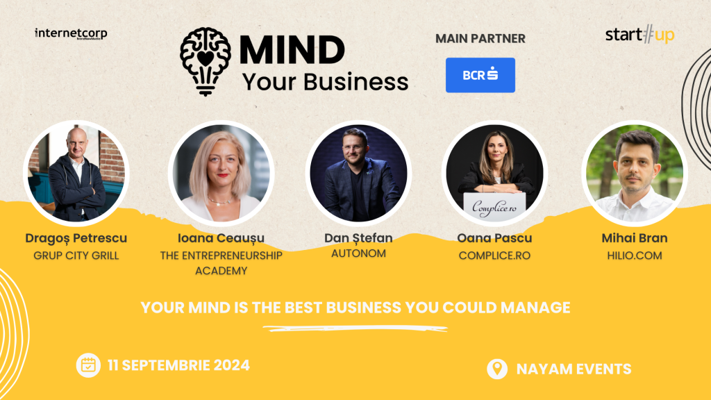 Editia a 2-a a evenimentuli MIND Your Business, 11 septembrie, Bucuresti