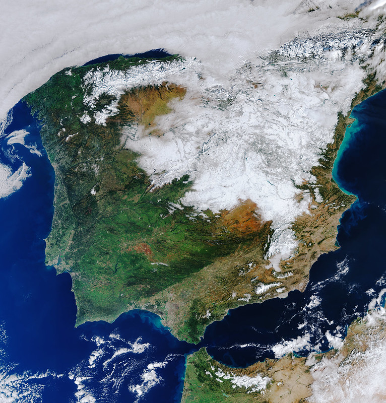 Foto: Pătura răcoroasă a Spaniei, 13 ianuarie 2021 Sursa: Agenţia Spaţiala Europeană | Flickr