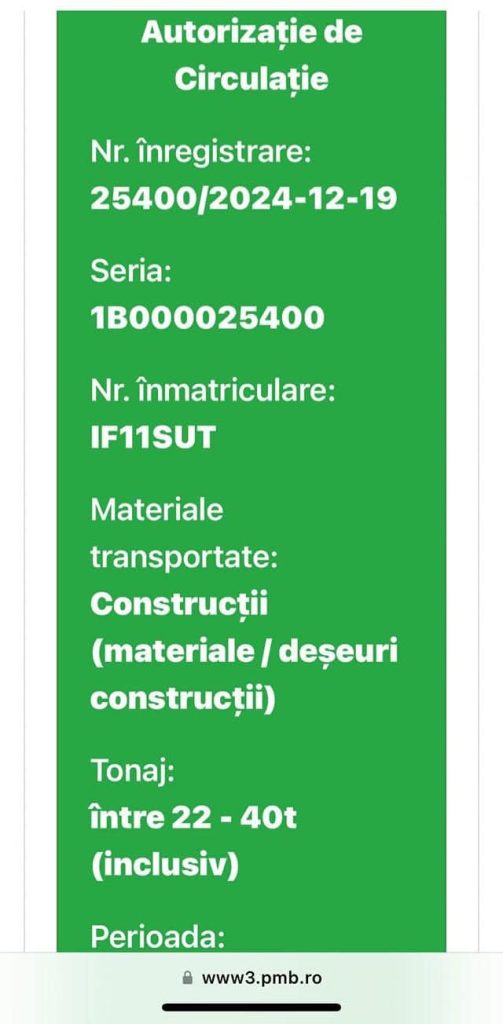 Foto: Autorizație de circulație pentru camionul care transporta lemn din IOR, ©Aici a fost o pădure/Aici ar putea fi o pădure