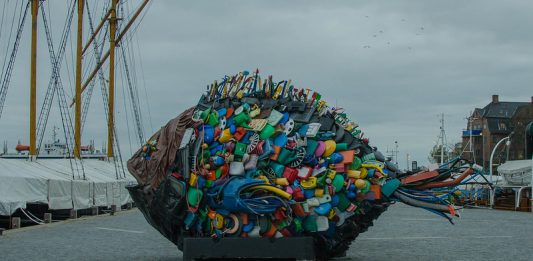 Foto: Sculptură în formă de pește împotriva poluării plastice, 21 noiembrie 2018, ©Frank
