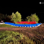 Apele Române, IGSU, Salrom, voluntari, Primăria Praid, Jandarmerie au realizat o linie de apărare pe o lungime de aproximativ 750 de metri Sursa foto: Apele Române