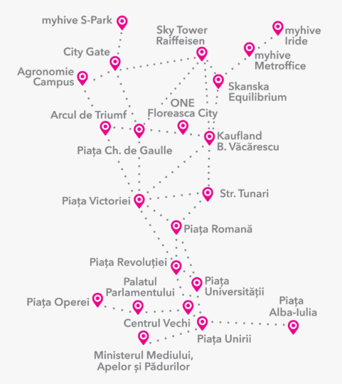 Hartă rețea I'Velo București, ©Green Revolution