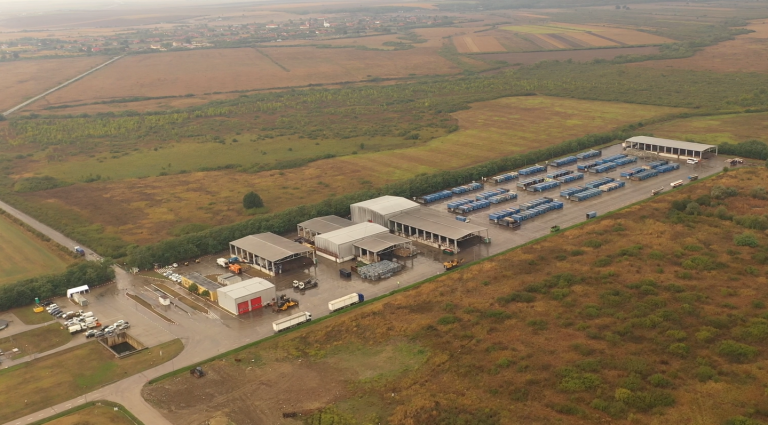 Foto: Vedere aeriana a statiilor de tratare a deseurilor de la Ghizela Sursa: RETIM