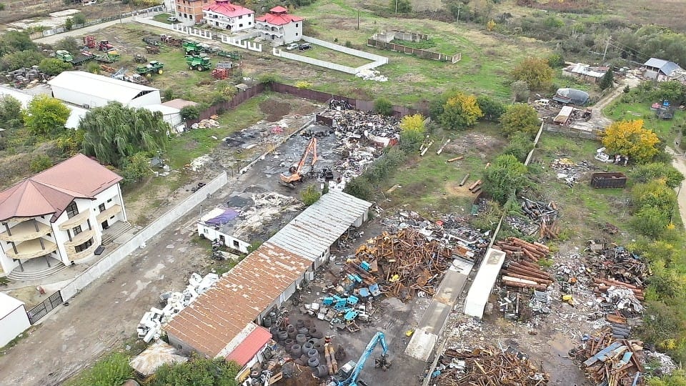 Imagine surprinsă de drona Gărzii Naționale de Mediu deasupra localităților din Ilfov. Sursa foto:Garda Națională de Mediu