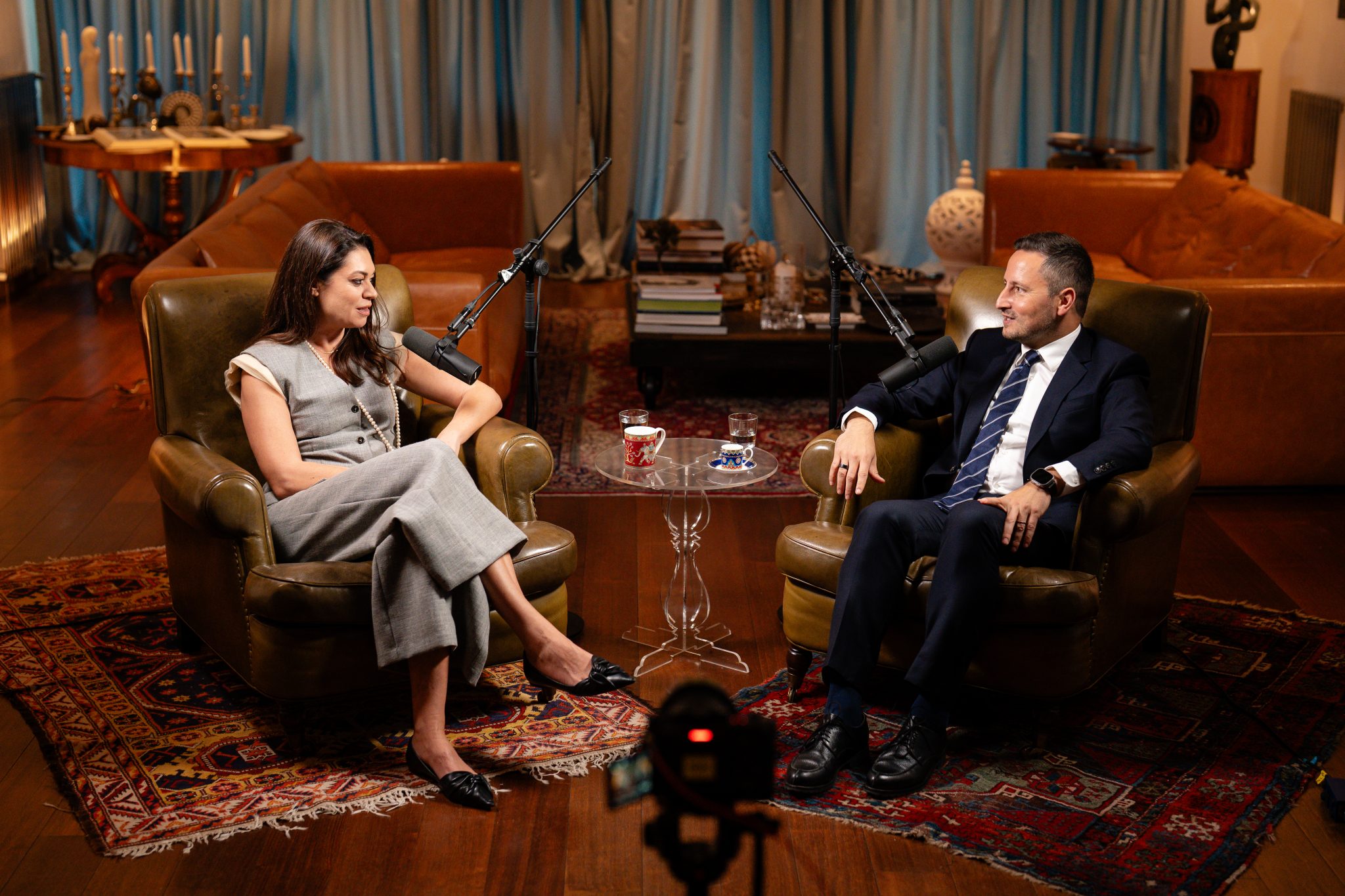Foto: Nicu Ștefănuță și Raluca Fișer la Podcastul Green Report, ©Green Report