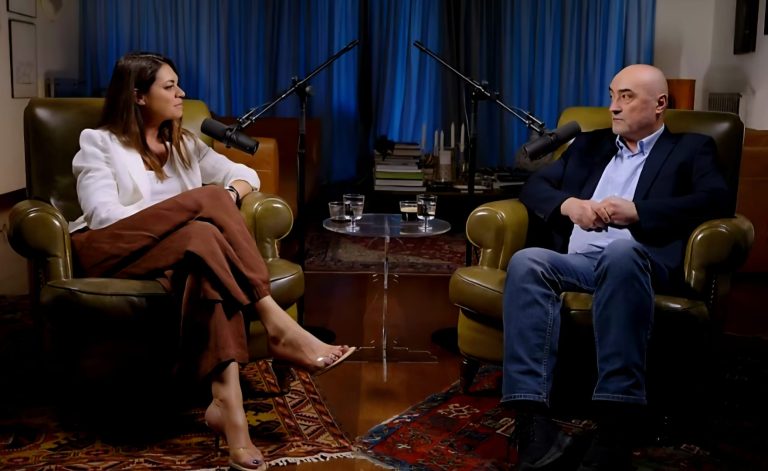 Foto: Sorin Cheval și Raluca Fișer la podcastul Green Report. ©Green Report