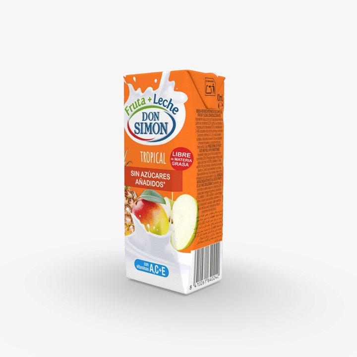 Noul ambalaj Tetra Brik® Aseptic 200 ml Slim Leaf, cu strat protector pe bază de hârtie, lansat pentru sucurile Don Simón. Sursa: Tetra Pak.
