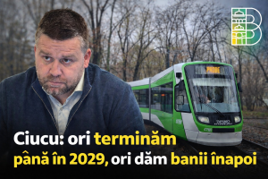 Primarul general Ciprian Ciucu anunță accelerarea modernizării liniilor de tramvai din București, cu termen-limită 2029. Sursa: colaj Green Report