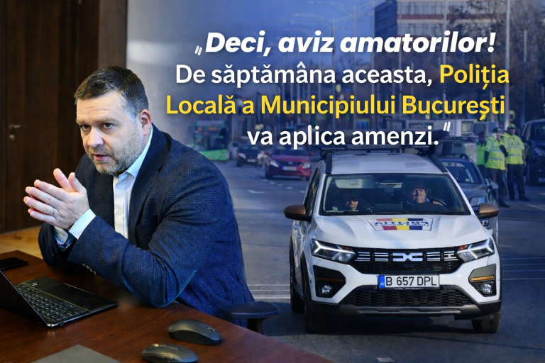 Ciprian Ciucu anunță amenzi pentru neplata parcării, din această săptămână. Sursa foto: colaj Green Report